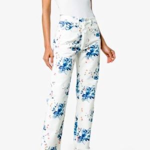 Off-White Floral Print Straight Denim Jeans S 30